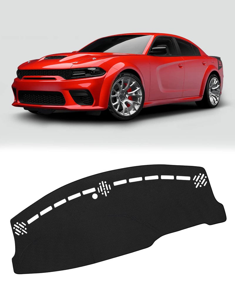 FIILINES Dash Cover for Dodge Charger 20112023 Dashboard Cover Mat for Charger Accessories Sunshade Nonslip Mesh Protector No Glare Black