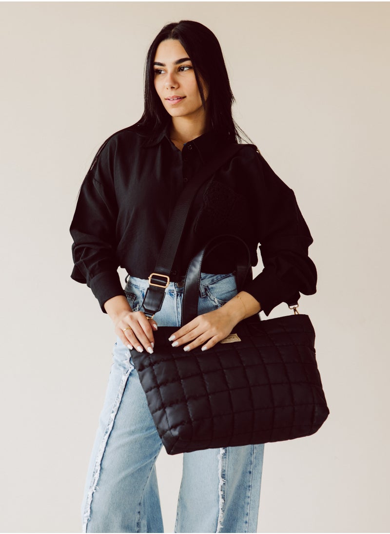 Pavo - Black Tote Bag Handbag - Image 1