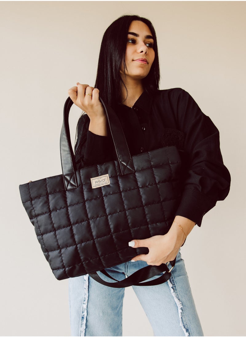 Pavo - Black Tote Bag Handbag - Image 1