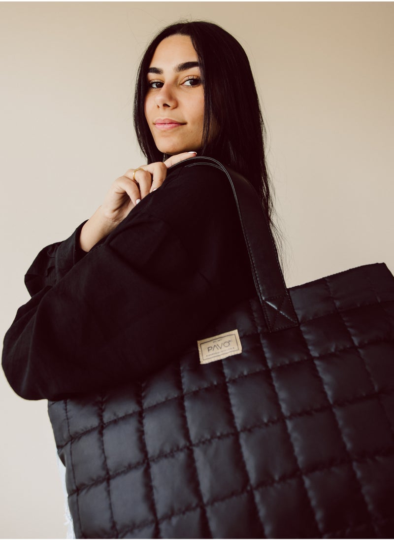 Pavo - Black Tote Bag Handbag - Image 1