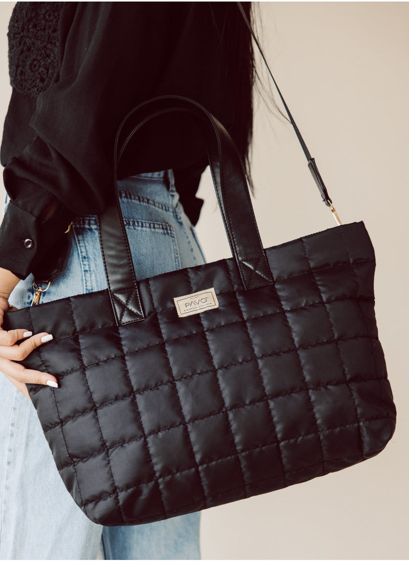 Pavo - Black Tote Bag Handbag - Image 1