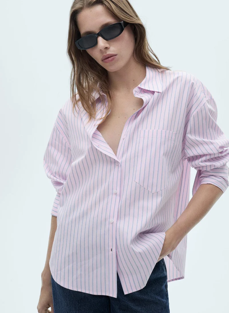 MANGO Satin Finish Flowy Shirt