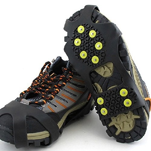 Leebei Non-Slip Shoe Covers, Ice Snow Grippers, 10-Stud Slip-on Stretch Traction Cleats (Medium) - Image 4
