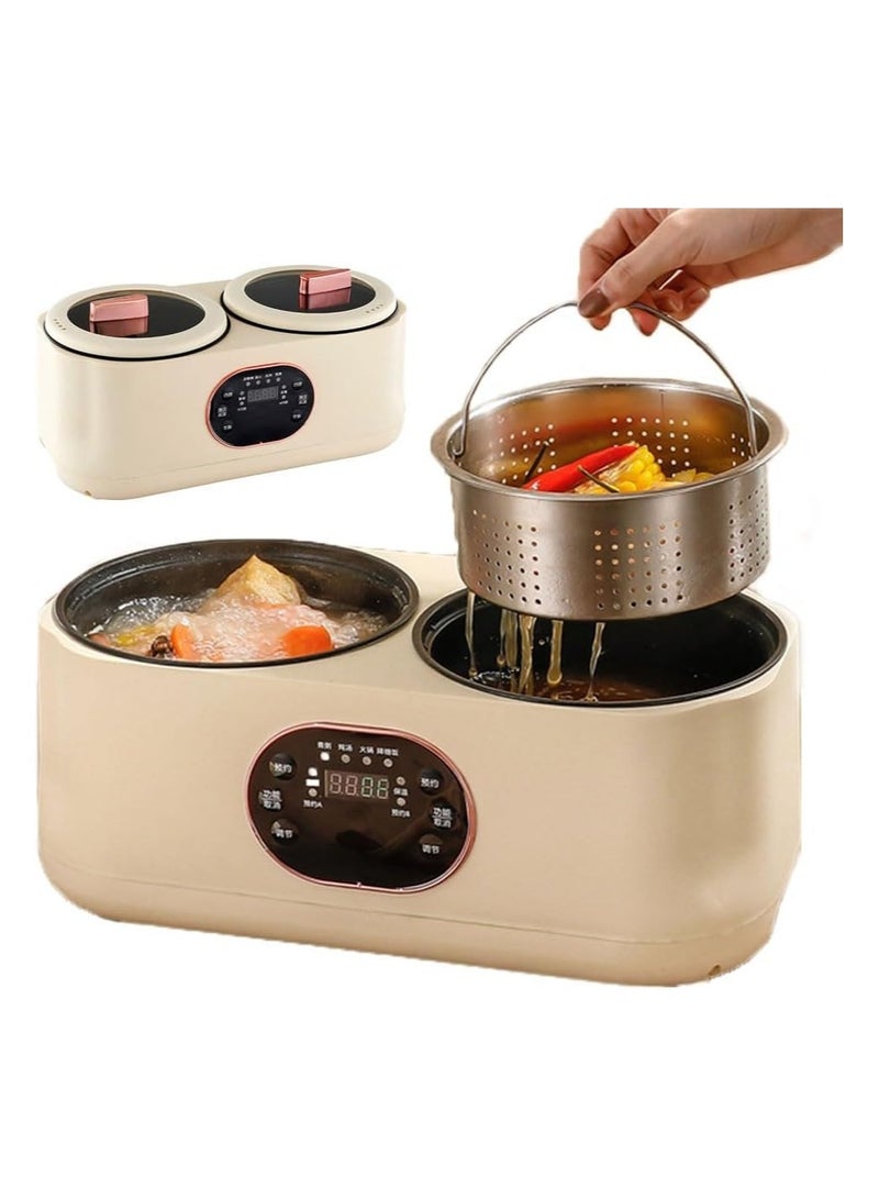 دينكس وعاء طهي مزدوج 2 في 1، وعاء تسخين كهربائي متعدد الوظائف مع بطانة مزدوجة وشاشة رقمية - Image 2