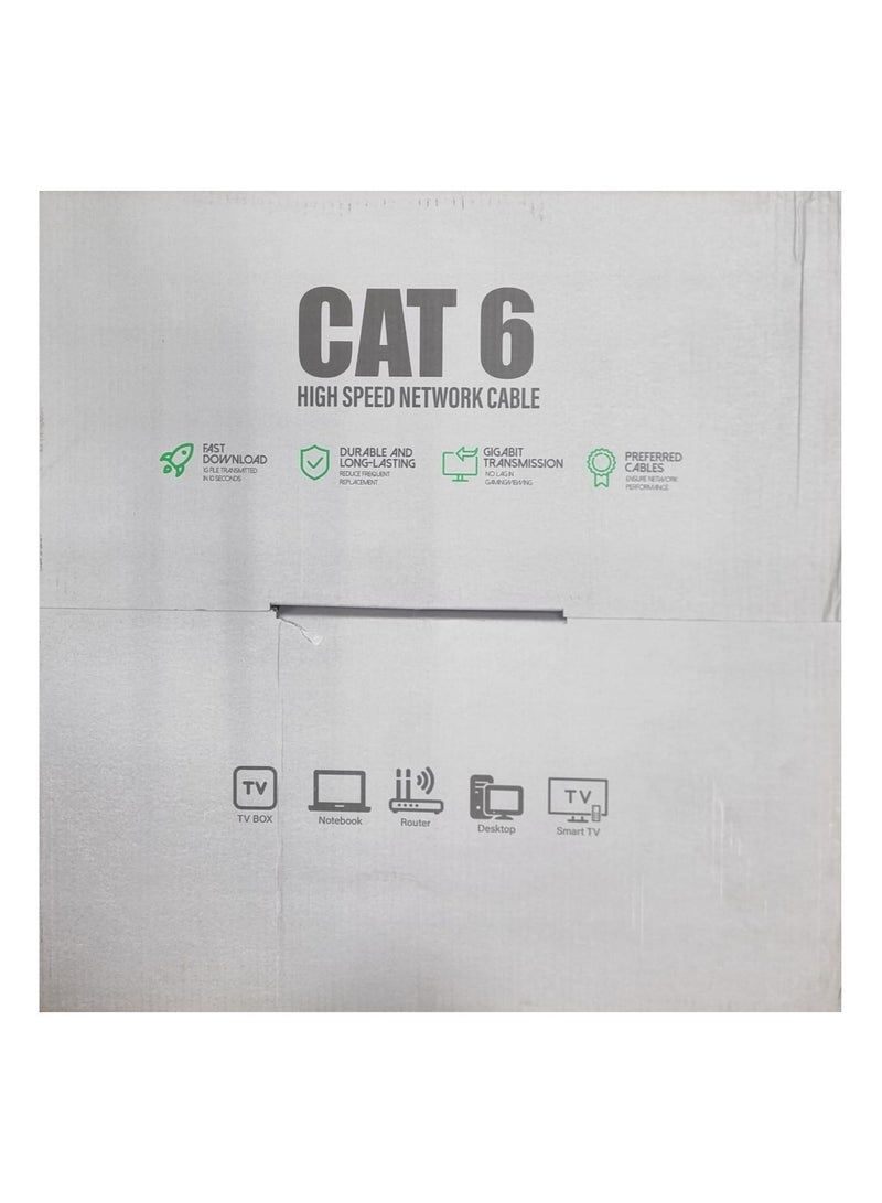 FUJISHKA CAT6 Ethernet Cable – 305 Meters, Silver Gray, 23AWG, 70 Core, High-Speed LAN Cable for Home & Office Networking, CCTV, and Telecommunication - Image 4