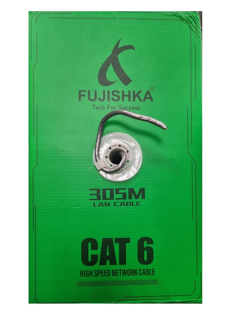 FUJISHKA CAT6 Ethernet Cable – 305 Meters, Silver Gray, 23AWG, 70 Core, High-Speed LAN Cable for Home & Office Networking, CCTV, and Telecommunication - Image 3