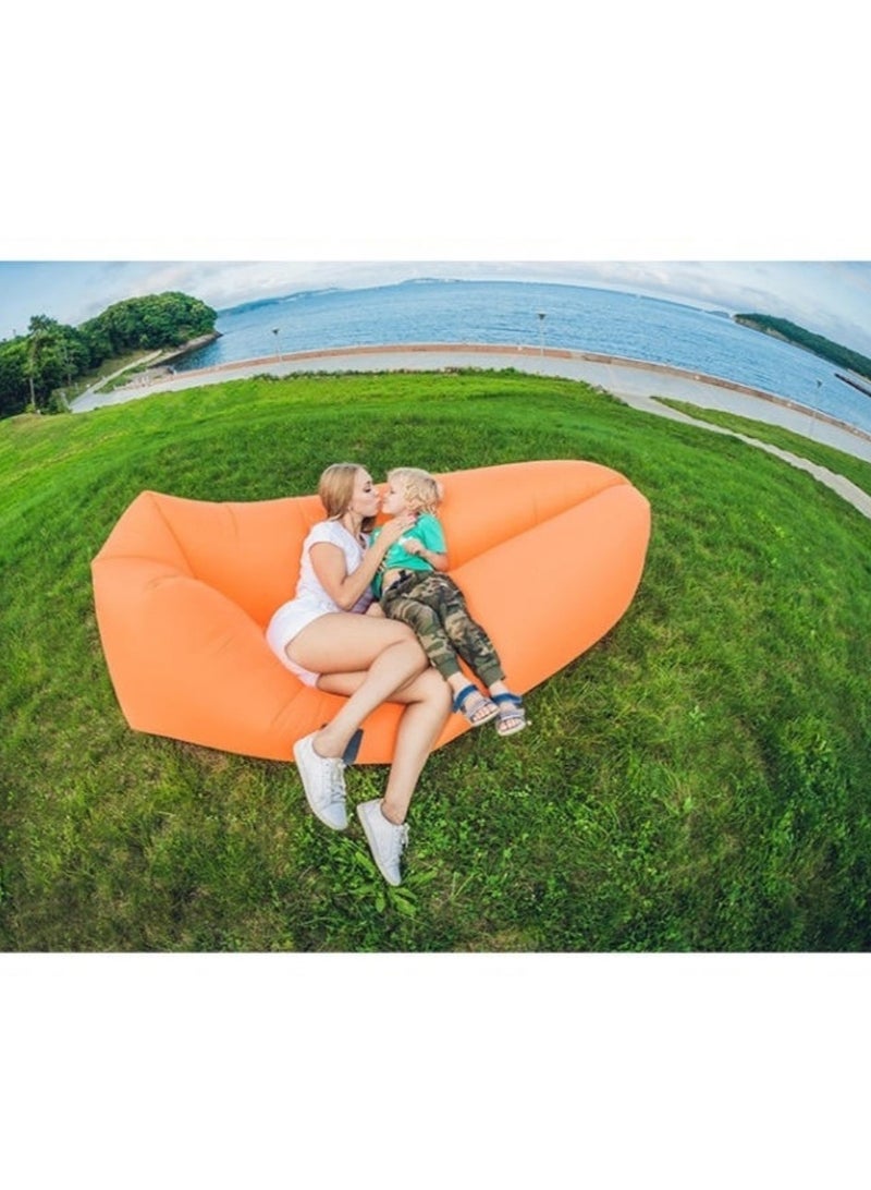 M MIAOYAN Lazy Inflatable Sofa – Portable Outdoor Air Lounger for Beach, Camping, Travel – Foldable Single Air Bed & Sleeping Bag - Image 2