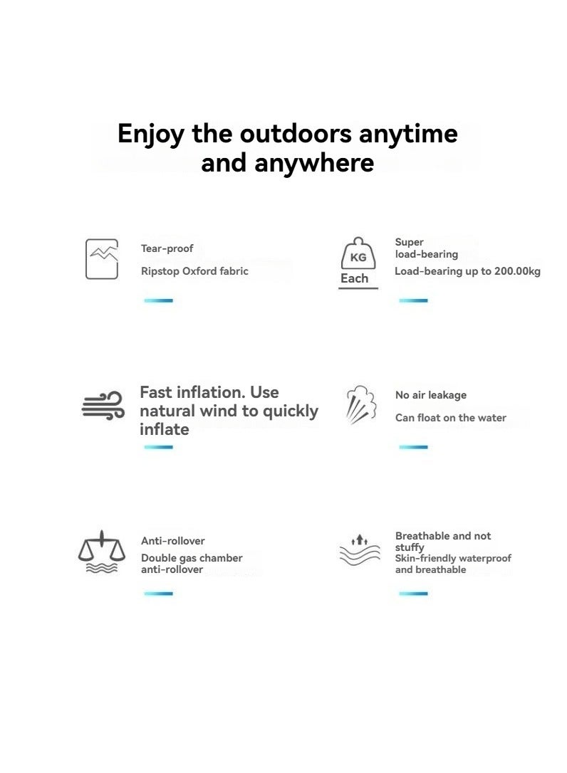 M MIAOYAN Lazy Inflatable Sofa – Portable Outdoor Air Lounger for Beach, Camping, Travel – Foldable Single Air Bed & Sleeping Bag - Image 3