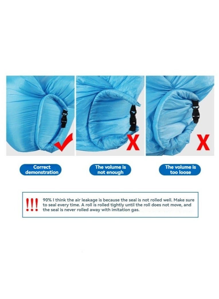 M MIAOYAN Lazy Inflatable Sofa – Portable Outdoor Air Lounger for Beach, Camping, Travel – Foldable Single Air Bed & Sleeping Bag - Image 4