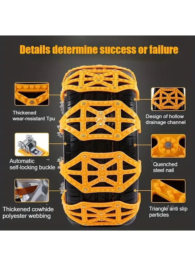 Universal Anti Slip Snow Chains 5 Packs for SUV Sedan Van Winter Emergency Traction - Image 1