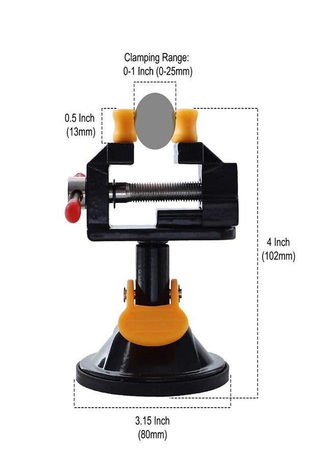 Saipe Universal Mini Table Vise Clamp 360° Suction Vice Clamp Drill Press Vise Table Bench Vice Craft Vise DIY Sculpture Craft Carving Tool for Jewelry Watch Walnut - Image 2