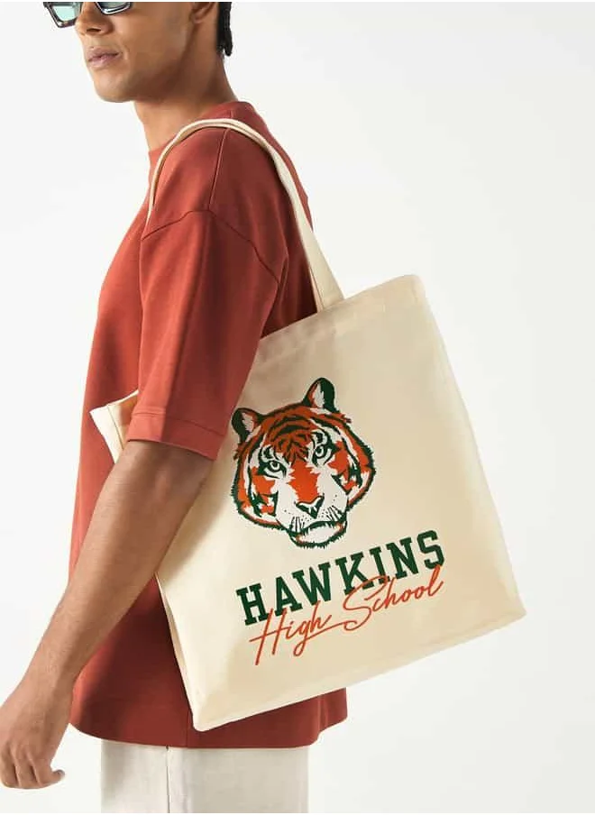 اس بي كاركترز Stranger Things Print Shopper Bag with Double Handle