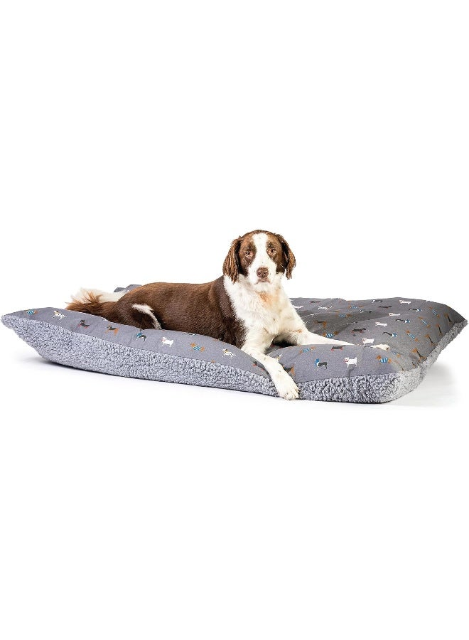 Danish Design FatFace Marching Dogs Super Soft Sustainable Dog Duvet Blanket - Medium Grey - Image 1