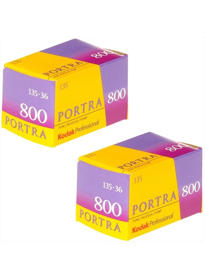 Ritz Camera Pack of 2 Kodak 145 1855 Professional Portra 800 Color Negative Film (ISO 800) 35mm 36 Exposures - Image 1