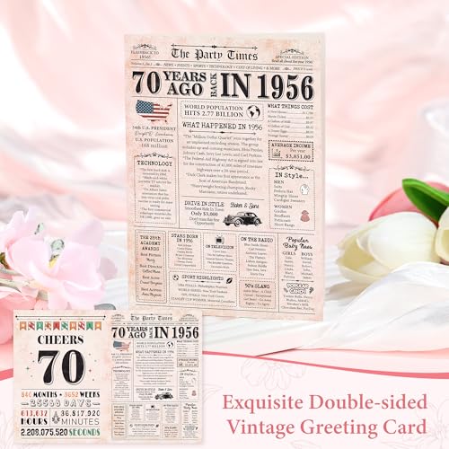 Saineron 70th Birthday Gifts for Women Classy 70th Birthday Gifts for 70 Year Old Woman Cool 70 and Fabulous Gift Ideas for Mom Unique 1956 Decorations for Women 70s Accessories for Female Ladies Her - Image 3