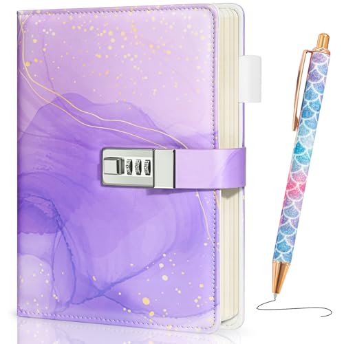 Beadsky Diary with Lock for Girls Ages 812 A5 Journal with Lock 192 Pages Kids Locking Diary with Pen Locked Notebook Birthday Gifts Cute Stuff for Teen Tween Girls 8 9 10 11 12 14 Year Old - Image 1