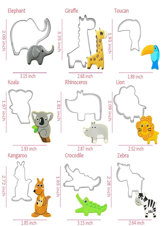 HENGYID Animal-Shaped Cookie Cutters - 9 Pcs Stainless Steel Set for DIY, Baking, Cake, Holiday Celebration, Kids Animal Themed Birthday Party - Image 3