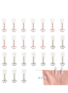 SYOSI Plastic Clothespins Laundry Clothes Pins-24 Pack, Traceless Clothes Pegs, Bag Clips, Food Package Clip, with Cat Claw Pattern(Pink & Gray)  - Image 1
