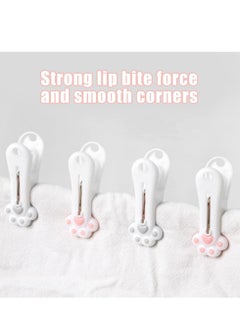 SYOSI Plastic Clothespins Laundry Clothes Pins-24 Pack, Traceless Clothes Pegs, Bag Clips, Food Package Clip, with Cat Claw Pattern(Pink & Gray)  - Image 4