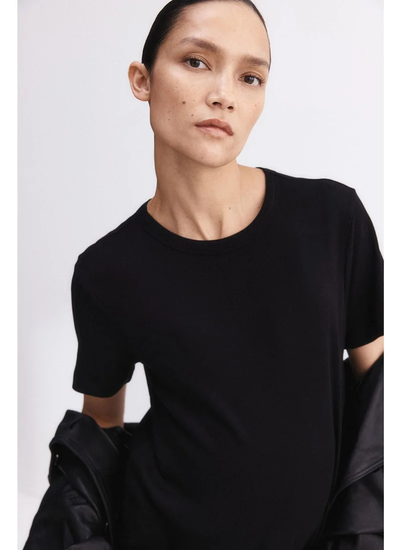 اتش اند ام MAMA Ribbed T-shirt dress