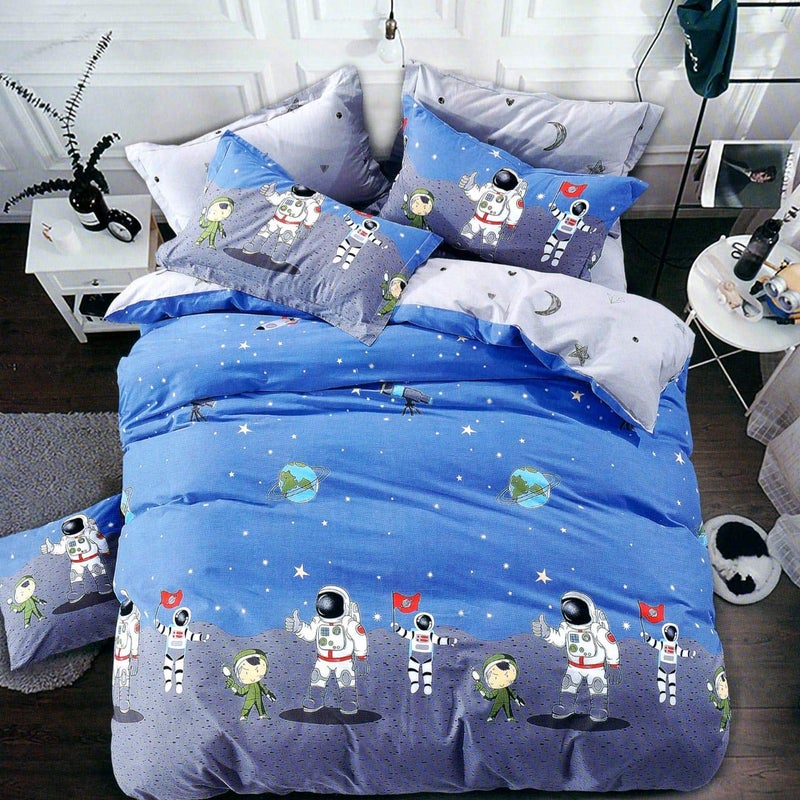 Skytex Sky Tex Super Saver Combo of 2 3D Printed (Astronaut & Lion) Glace Cotton 260 TC Single Comforters (Buy This Combo Get 1 N - 95 Mask Free) - Image 3