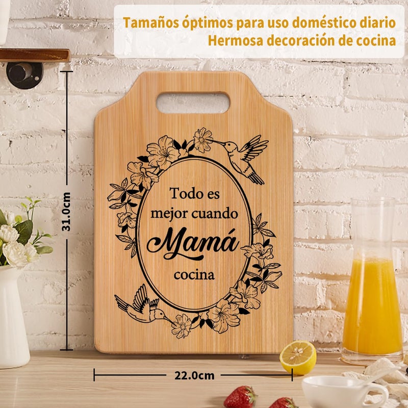 Milcier Regalos para mamÃ¡, Gifts for Mom in Spanish, regalos para el dÃ­a de las madres Cutting Board, regalos de cumpleaÃ±os para mamÃ¡, Mexico Mama Gifts - Image 3