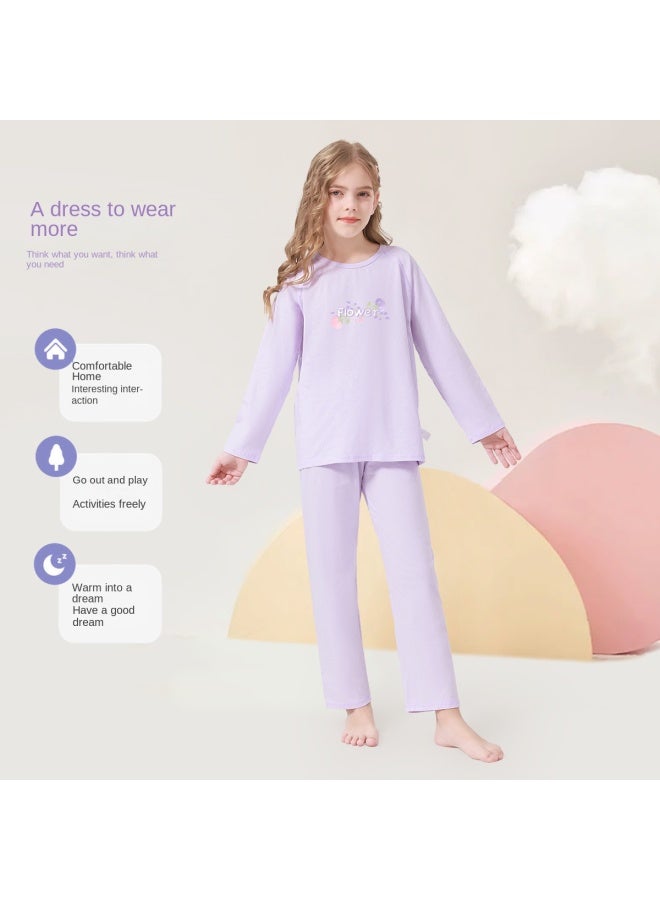 DEESHA 【cloud-touch Cotton Class A】 مجموعة بيجاما للفتيات، ستايل أميرة ملابس منزلية ذات أكمام طويلة للأطفال الكبار وملابس عائلية متطابقة (مجموعة الخريف) - Image 3