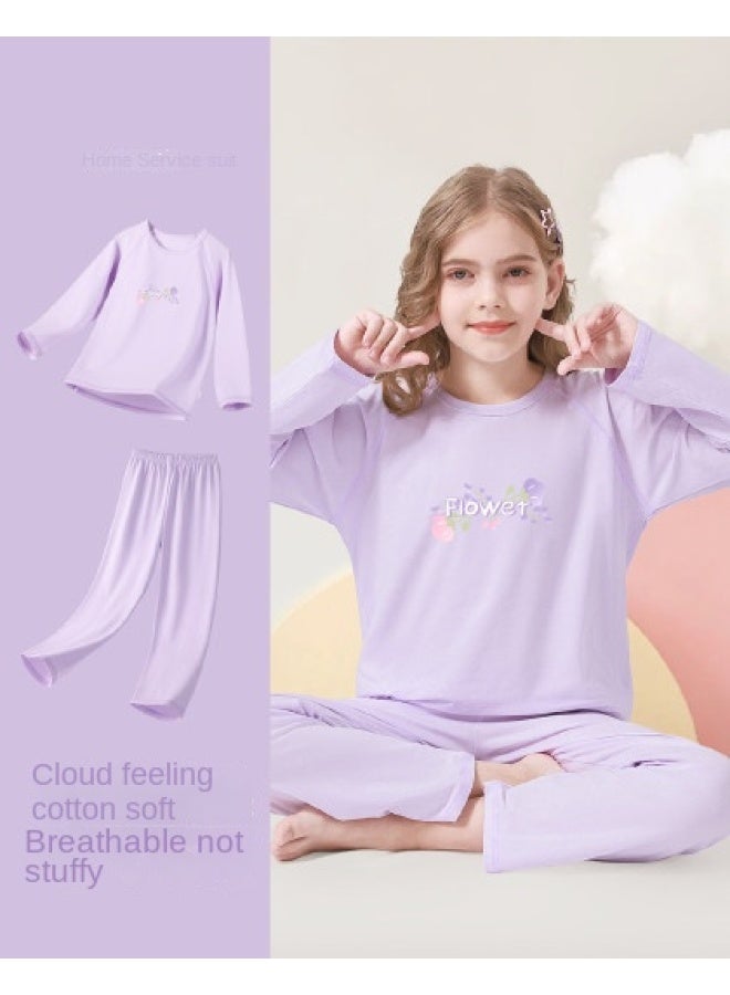 DEESHA 【cloud-touch Cotton Class A】 مجموعة بيجاما للفتيات، ستايل أميرة ملابس منزلية ذات أكمام طويلة للأطفال الكبار وملابس عائلية متطابقة (مجموعة الخريف) - Image 1