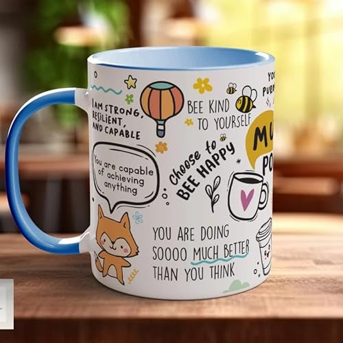 DAYS Mug of Positiv-Tea Motivational Self Care Manifest Affirmation Mindset Affirmation Mug Gift for Her Colourful Positivity Cup Christmas Gift for Her Birthday Gift Bestie - Image 2