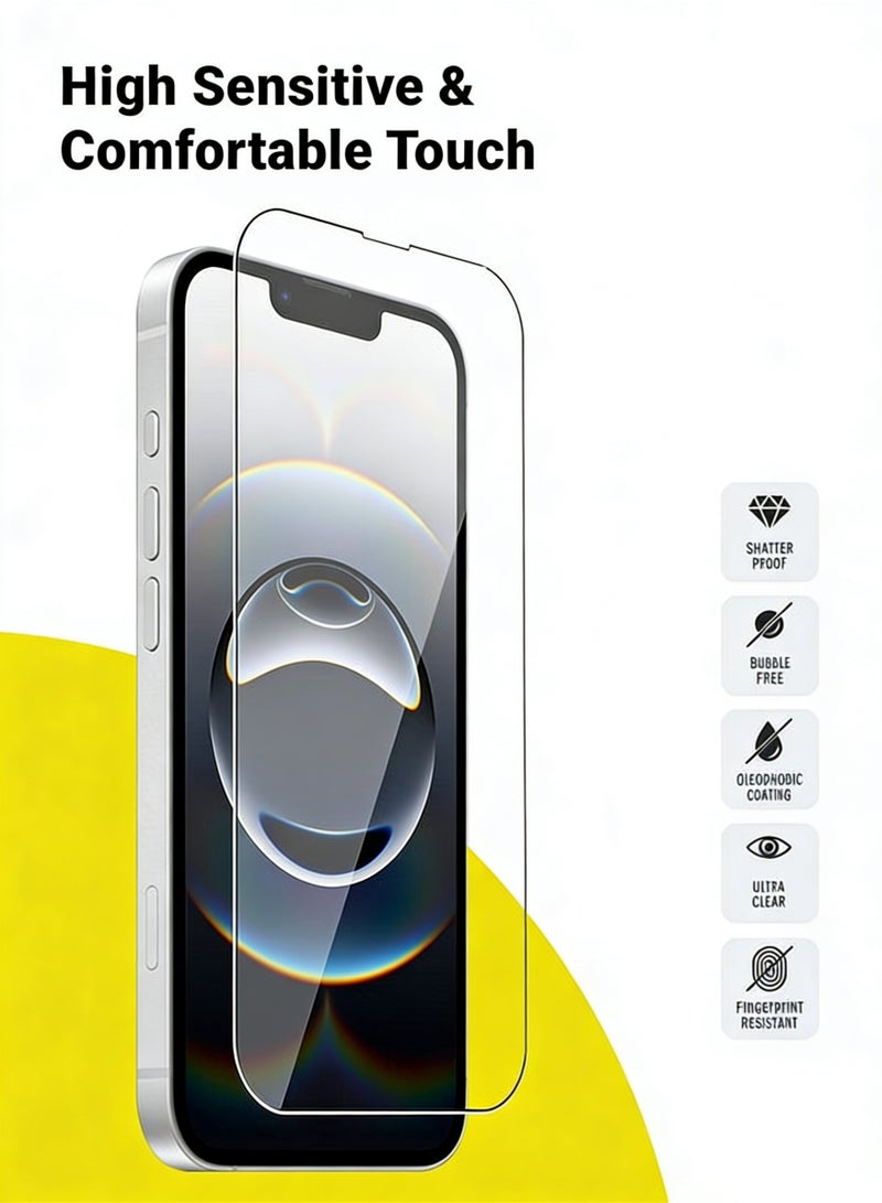 مستقبل نوفا واقي شاشة زجاجي مقوى لهاتف آيفون 17e/16e من آبل - شفافية عالية، ملمس ناعم، مقاوم للانفجار، حواف منحنية سلسة، سهل التركيب، واقي شاشة لهاتف آيفون 17e/16e من آبل - Image 3