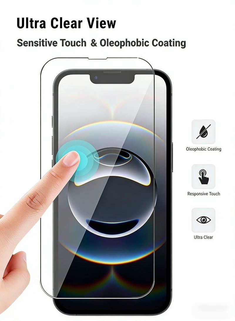 مستقبل نوفا واقي شاشة زجاجي مقوى لهاتف آيفون 17e/16e من آبل - شفافية عالية، ملمس ناعم، مقاوم للانفجار، حواف منحنية سلسة، سهل التركيب، واقي شاشة لهاتف آيفون 17e/16e من آبل - Image 5