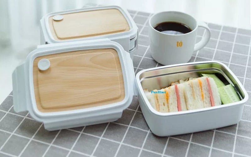 FunBlast Lunch Box for Kids - Insulated Tiffin Box, Stainless Steel Lunch Box with Spoon, Double Layer Leak-Proof Lunch Box for School, Office Men & Women (Multicolor)