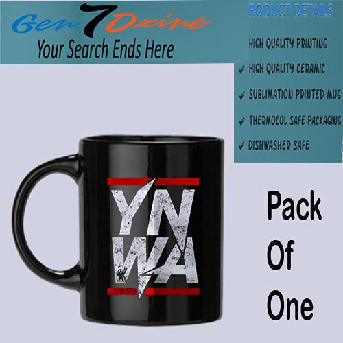 Gen7 YNWA l Full Black Printed Coffee Mug Liverpool l Ceramic Mug 11 oz Black 350 ml Pack of 1 - Image 2