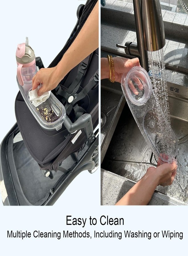 Feliliber Snack Tray Compatible with Bugaboo Butterfly 1 Stroller, Transparent Tray Detachabl to Clean, Quick Install, Folds with Stroller - Image 5