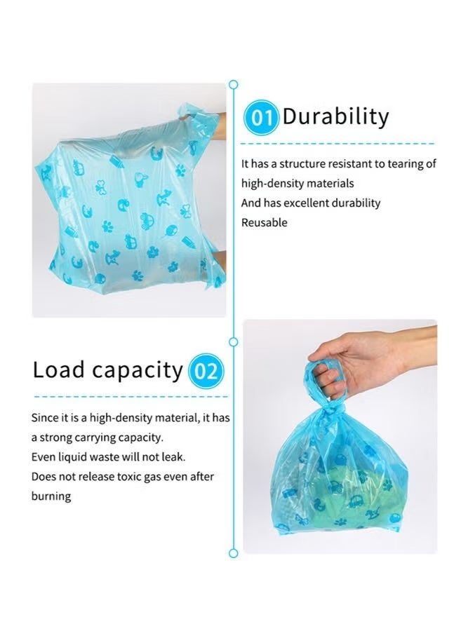 100-Piece Disposable Diaper Bags with Handle Easy-Tie, Safe and Odour Control Biodegradable Baby Nappy Sacks for Collecting Nappies and Garbage, Blue - Image 5