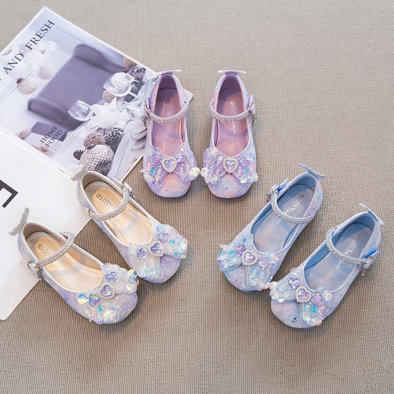 Soft-Soled Girls'' Princess Shoes 2026 Spring and Autumn New Style for Older Children, Crystal Shiny High-Heeled Little Girl Dress Shoes - Image 5