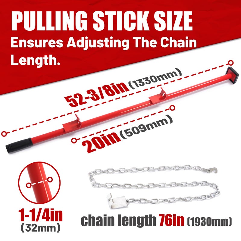 KUAFU Universal Auto Body Alignment Bar Pulling Stick Tool 52-3/8in for Car Repair Bumpers, Panels, Hoods and Decks Dent Puller Stick Alignment Repair Tool Powder Coated Steel - Image 5