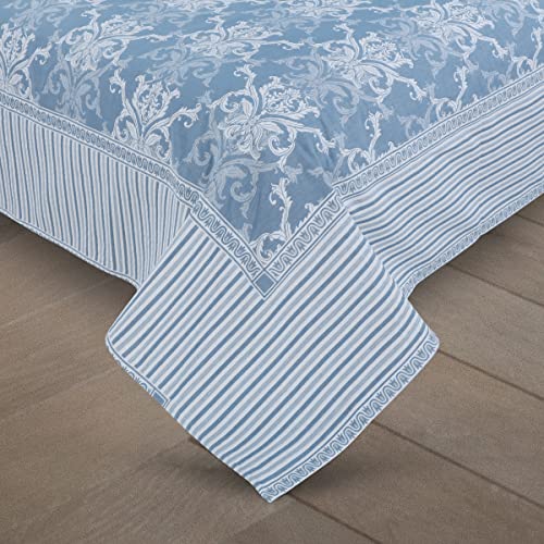 Victor King Size Light Weight Super Soft Easy Care Necklace Pattern & 4 Sided Border Bedsheet/Bed Cover with 2 Pillow Covers (91X106 Inch, Sky Blue) - Image 4