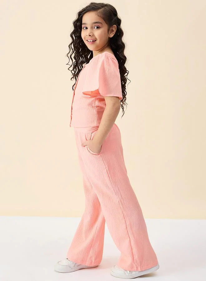 Stylo Bug Stylo Bug Textured Square Neck Top and Pants Set