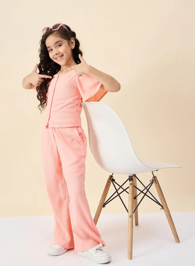 Stylo Bug Stylo Bug Textured Square Neck Top and Pants Set