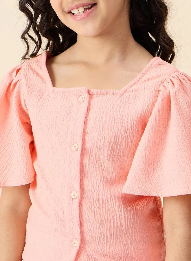 Stylo Bug Stylo Bug Textured Square Neck Top and Pants Set