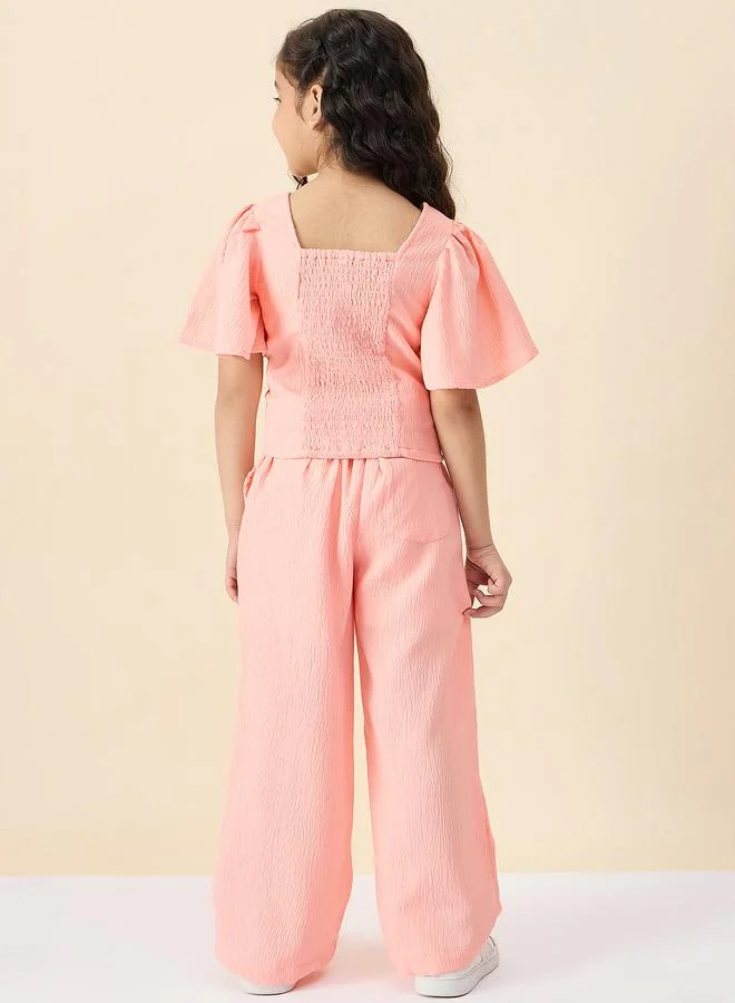 Stylo Bug Stylo Bug Textured Square Neck Top and Pants Set