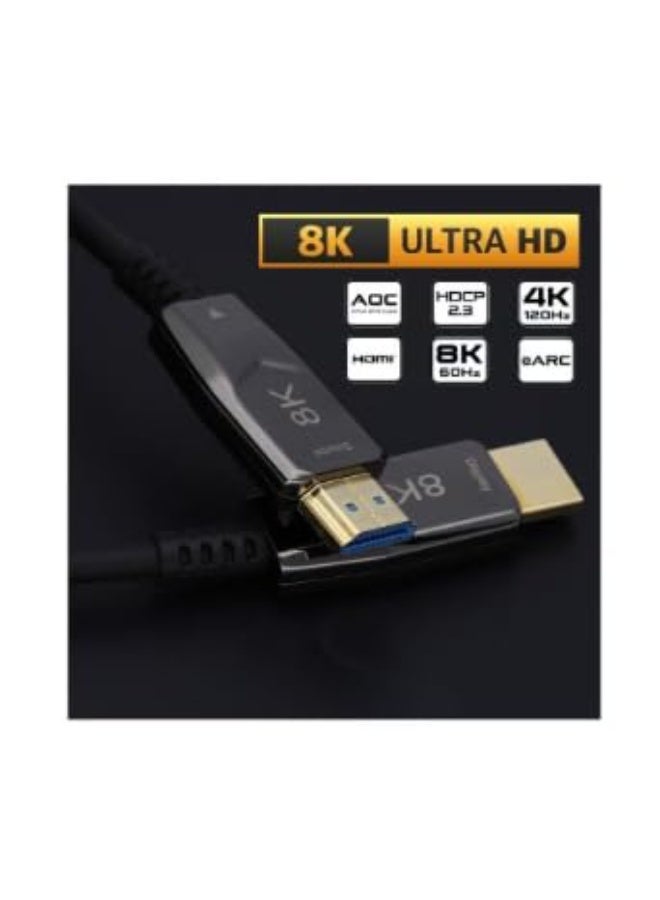 30m 8K Optical HDMI Cable – Ultra High Speed 48Gbps – HDMI 2.1 Active Cable with HDR, eARC, Dolby Atmos, 8K@60Hz, 4K@120Hz Support  - Image 3