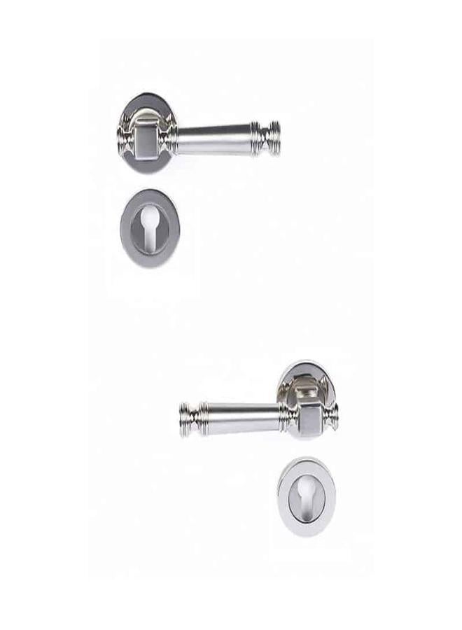 Doganlar Dragon Turkish Rosette Door Handle Set – Nickel Matte - Image 2