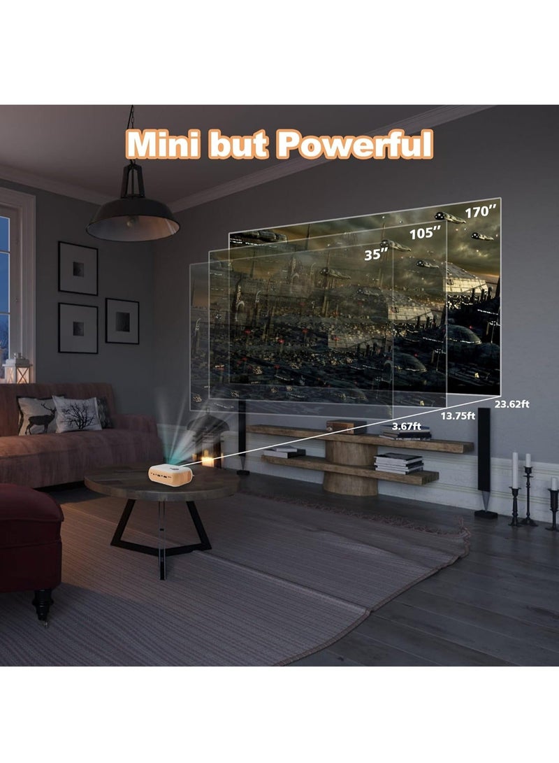 A10 Mini Projector, 1080P Full HD, 100 ANSI Room Dorm Home Theater Video Projector Compatible with iOS, Android, HDMI, TV Stick, USB, PC and Remote Control  - Image 4