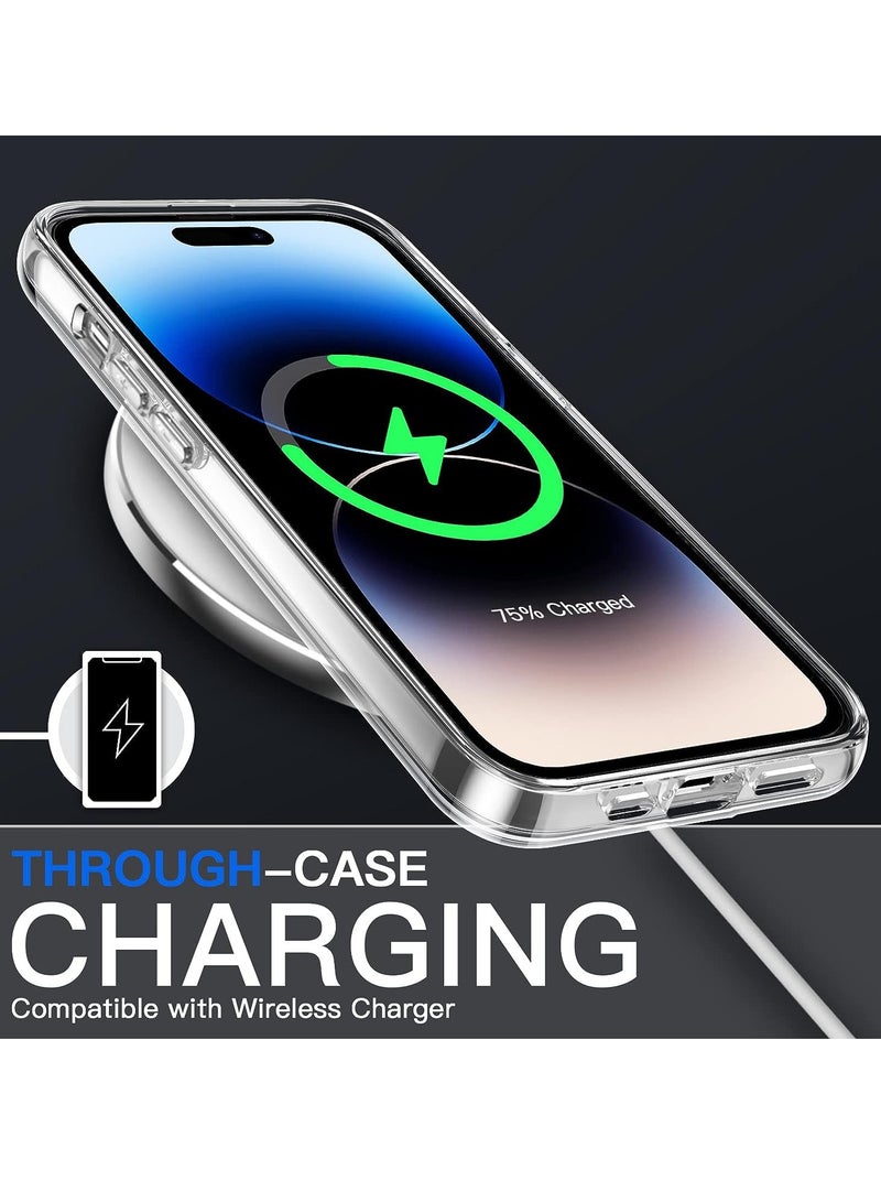iPhone 14 Pro Max 6.7 Inch [5 in 1] Military Grade Clear Case with 2 Tempered Glass Screen Protectors and 2 Shockproof Camera Cases