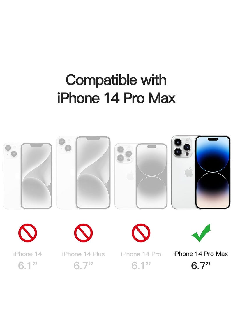 iPhone 14 Pro Max 6.7 Inch [5 in 1] Military Grade Clear Case with 2 Tempered Glass Screen Protectors and 2 Shockproof Camera Cases
