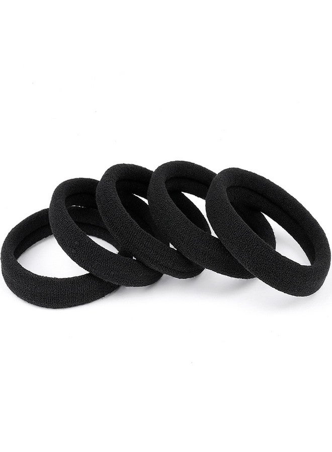 CHIROGRAPHY Cotton Hair Bands for Women and Girls | Elastic Ponytail Holders | Hair Bands for Curly & Thick Hair (100 Pcs, Black) - Image 1