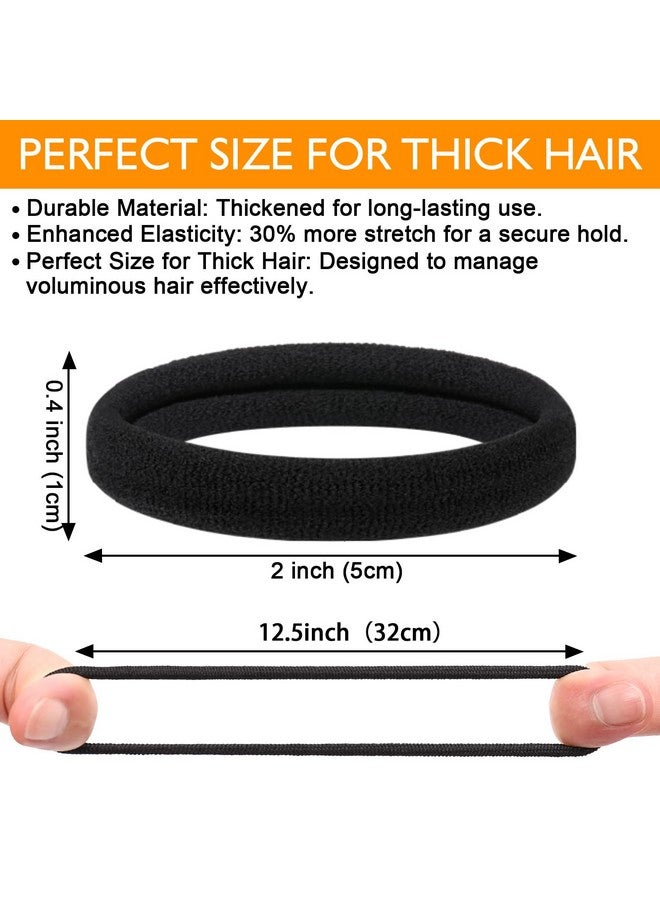 CHIROGRAPHY Cotton Hair Bands for Women and Girls | Elastic Ponytail Holders | Hair Bands for Curly & Thick Hair (100 Pcs, Black) - Image 2