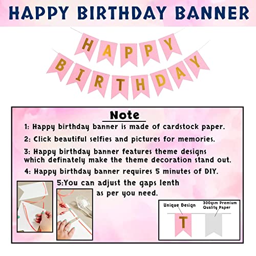 Party Propz 14th Birthday Girl Pink Combo Banner (cardstock) Balloon and Number 14 Foil Balloon 23Pcs for Kids Birthday Decoration - Image 4